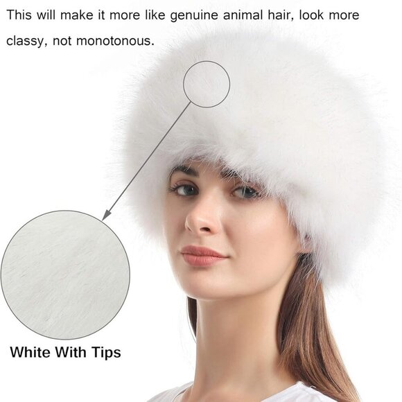 Women's Faux Fur Winter Cossack Russian Style Hat Warm Cap Stylish Gift - Picture 6 of 6